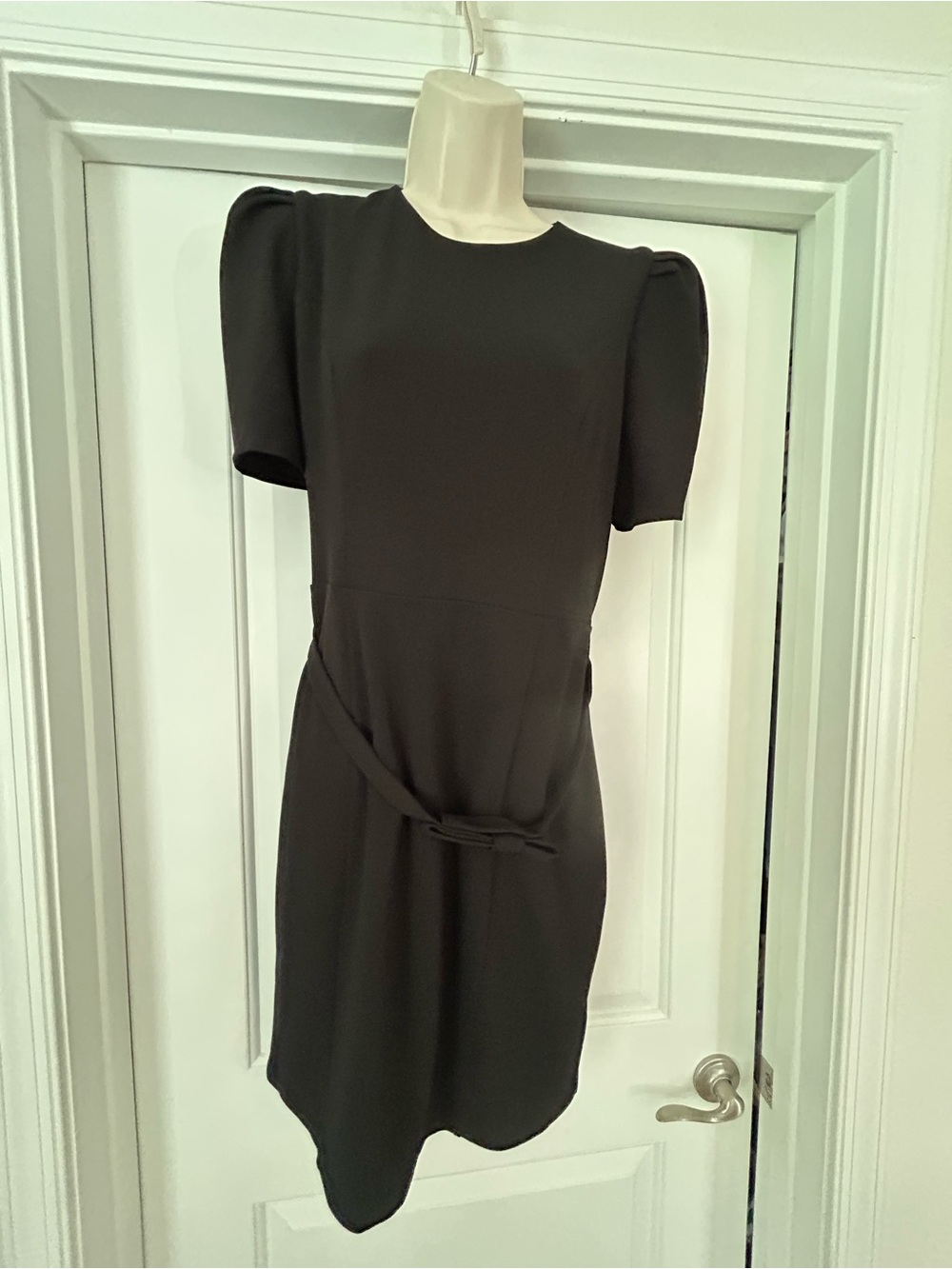 Express Black Puff-Sleeve Mini Dress